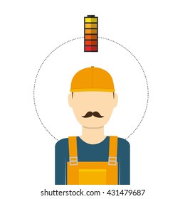 Under construction design. supplies icon. worker illustration