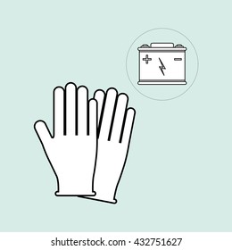 Under construction design. supplies icon. glove illustration