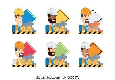 Under construction design symbols