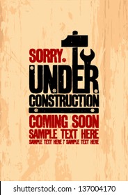 Sob modelo de projeto de construção.