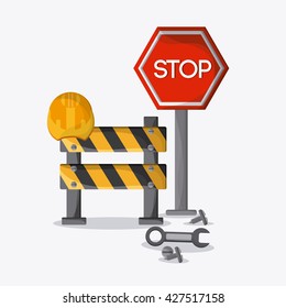 Under construction design. tool icon. Colorful illustration