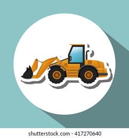 Under construction design. truck concept. repair icon, vector illustration
