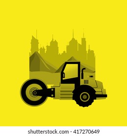 Under construction design. truck concept. repair icon, vector illustration