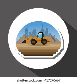 Under construction design. truck concept. repair icon, vector illustration