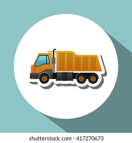 Under construction design. truck concept. repair icon, vector illustration
