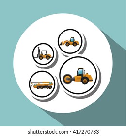 Under construction design. truck concept. repair icon, vector illustration