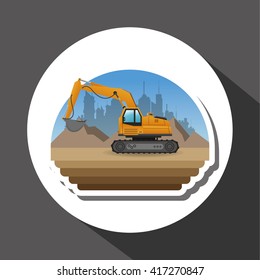 Under construction design. truck concept. repair icon, vector illustration