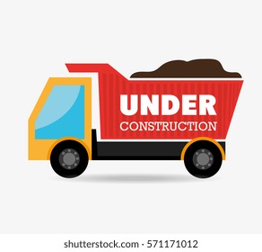 under construction drump truck