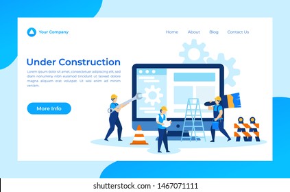 Under construction error not found concept vector illustration, Illustration for wallpaper, background, card, brochure, flyer, landing page, property advertisement.
