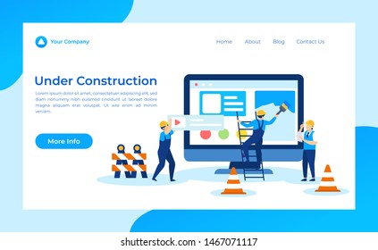 Under construction error not found concept vector illustration, Illustration for wallpaper, background, card, brochure, flyer, landing page, property advertisement.
