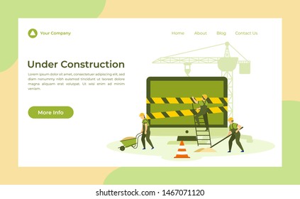Under construction error not found concept vector illustration, Illustration for wallpaper, background, card, brochure, flyer, landing page, property advertisement.
