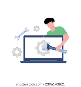  Under construction error not found, Maintenance, concept vector illustration, Illustration for wallpaper, background, card, brochure, flyer, landing page, property advertisement.