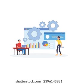  Under construction error not found, Maintenance, concept vector illustration, Illustration for wallpaper, background, card, brochure, flyer, landing page, property advertisement.