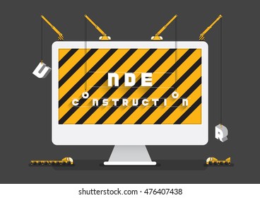 Under construction flat design vector illustration.