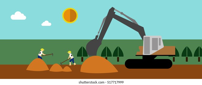 Under Construction, flat illustration