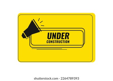 Under construction flat vector sign. 