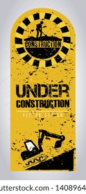 under construction frame over gray background vector illustration