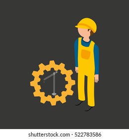 under construction gear crane icon vector illustration eps 10