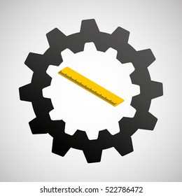 under construction gear ruler icon vector illustration eps 10