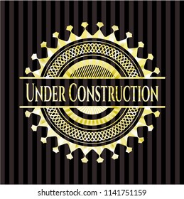 Under Construction gold shiny badge