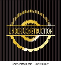 Under Construction gold shiny emblem