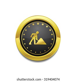 Under Construction Golden Vector Icon Button
