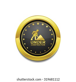Under Construction Golden Vector Icon Button