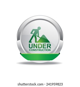 Under Construction Green Vector Icon Button