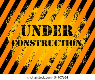 Under construction grunge background, vector illustration