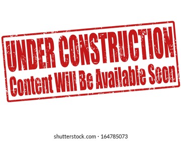 Under construction grunge rubber stamp on white, vector illustration