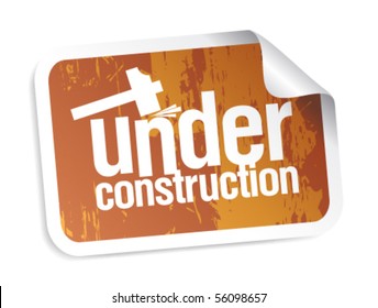 under construction grunge sticker