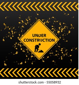 Under Construction Grunge Vector