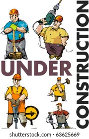 under construction - handmade sketch based vector illustration