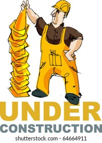 under construction - handmade sketch based vector illustration