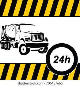 UNDER CONSTRUCTION . HYDRAULIC MACHINE. VECTOR