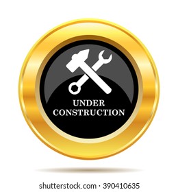 Under construction icon. Internet button on white background. EPS10 vector.
