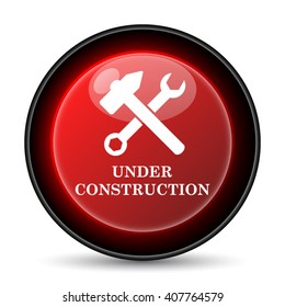 Under construction icon. Internet button on white background. EPS10 vector
