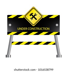 Under construction icon, isolated on white background, vector illustration.