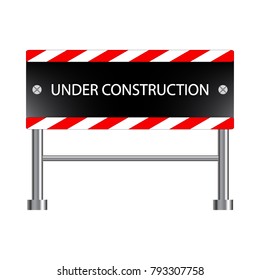 Under construction icon, isolated on white background, vector illustration.