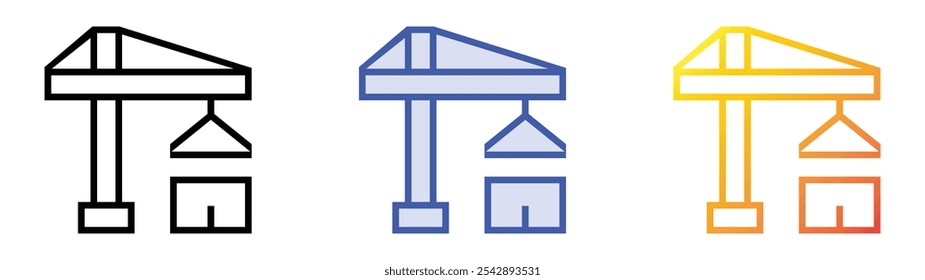 under construction icon. Linear, Blue Fill and Gradient Style Design Isolated On White Background