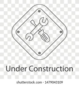 Under construction icon on transparency background. Vector illustration.
