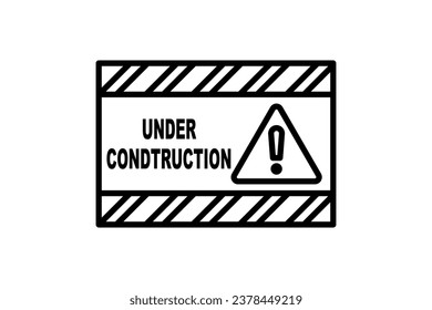 Under Construction Icon. Icon related to Construction. suitable for web site, app, user interfaces, printable etc. Line icon style. Simple vector design editable