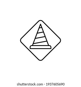 En Icono de Construcción, bajo icono de reparación en estilo de línea negra plana, aislado en fondo blanco 