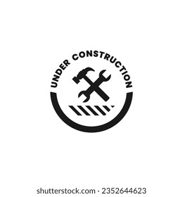 Under Construction Icon or Under Construction Sign Isolated On White Background. Under repair Icon. The best Under Construction Vector. Construction Plate.