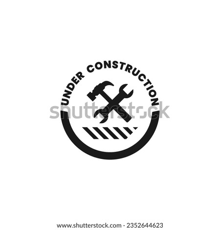 Under Construction Icon or Under Construction Sign Isolated On White Background. Under repair Icon. The best Under Construction Vector. Construction Plate.