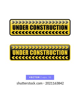 Under construction icon vector stock illustration design template.