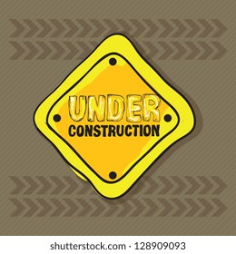 Under construction Icons, on brown background. Vector illustration
