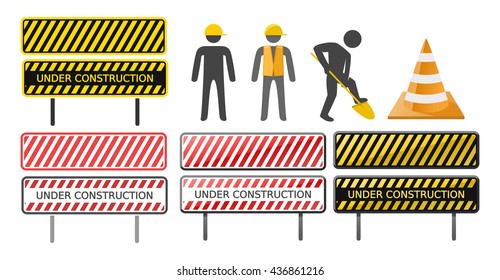 Under construction icons set