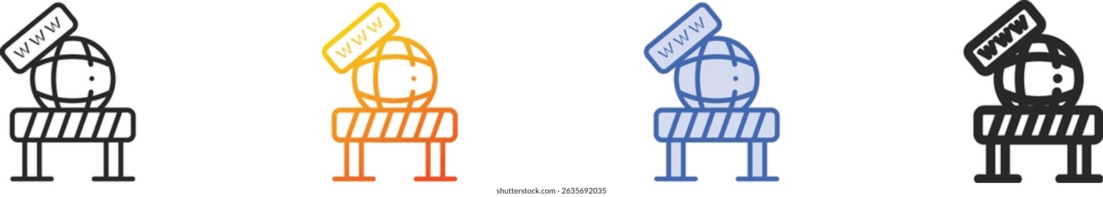under construction icon.Thin Linear, Gradient, Blue Stroke and bold Style Design Isolated On White Background