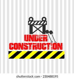 Under construction illustration over color background